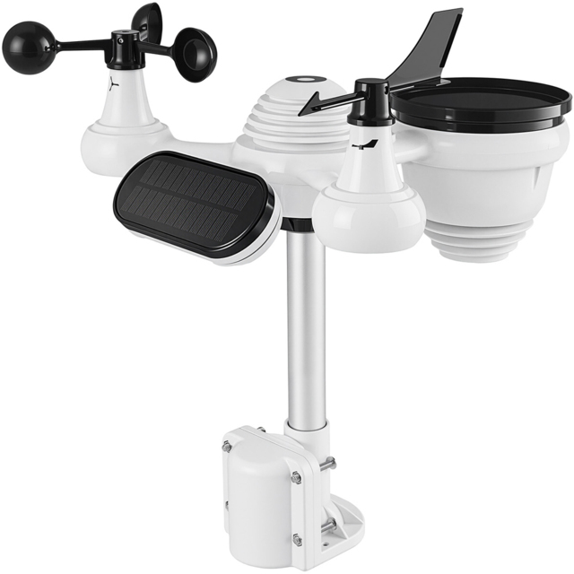 Living and Home Digital Colour Digital Weather Station with 7-in-1 Outdoor Sensor - Size: 12.6 x 19 x 2.7cm - White - Wilko - image 1