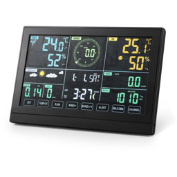 Living and Home Digital Colour Digital Weather Station with 7-in-1 Outdoor Sensor - Size: 12.6 x 19 x 2.7cm - White - Wilko - thumbnail 3