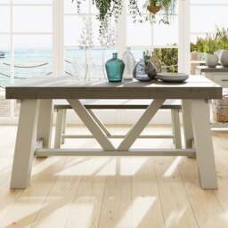 FWStyle Purbeck Truffle Dining Table - Cream - Wilko - thumbnail 1