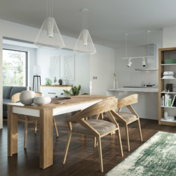 Florence Lyon 6 Seater 140 to 180cm Extending Dining Table Riviera Oak and White - Multi - Furniture to Go - Wilko - thumbnail 5