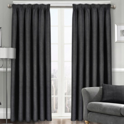Velosso Westwood Black Curtains 117 x 189cm - Size: W 117 x D 189cm - Wilko
