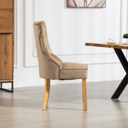 Artemis Home Martina Set of 2 Brown Velvet Fabric Dining Chair - Wilko - thumbnail 4