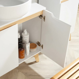 Home Source Florence 2 Door White Under Sink Cabinet - Size: 60 x 60 x 30cm - white and wood - Wilko - thumbnail 7