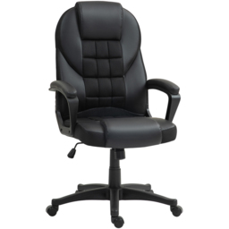 Portland Black Executive Office Chair with High Back and Armrests - Size: 120 x 69 x 65cm - Wilko - thumbnail 3