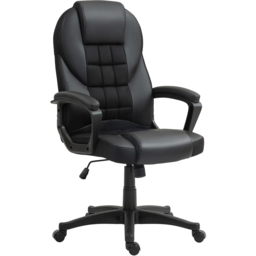 Portland Black Executive Office Chair with High Back and Armrests - Size: 120 x 69 x 65cm - Wilko - thumbnail 4