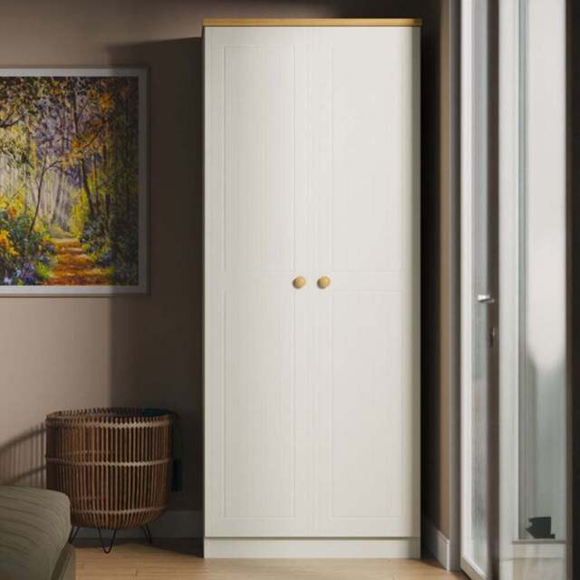 Crowndale Warwick 2 Door Cream Ash and Oak Double Wardrobe - Wilko - image 1