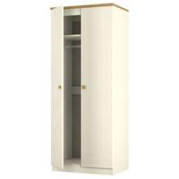 Crowndale Warwick 2 Door Cream Ash and Oak Double Wardrobe - Wilko - thumbnail 7