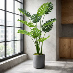 Leaf Luxury Monstera Plant Pot 120cm - Size: 120 x 70 x 70cm - Green - Wilko - thumbnail 3