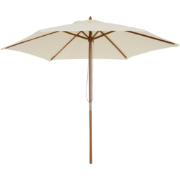 Outsunny Beige Wooden Parasol 2.5m - Size: 3m - Cream - Wilko - thumbnail 1