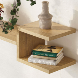 Decortie Fork Oak Modern Floating Shelf Set of 2 - Size: 18.2 x 75 x 19.6cm - Cream - Wilko - thumbnail 4