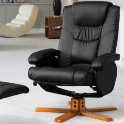 Artemis Home Severn Black Massage and Heat Swivel Recliner Chair with Footstool - Size: Single - Wilko - thumbnail 4