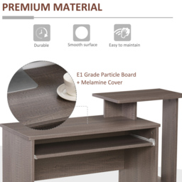 Portland Compact Computer Desk with Sliding Keyboard Grey - Size: 100 x 40 x 86cm - Wilko - thumbnail 5