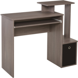 Portland Compact Computer Desk with Sliding Keyboard Grey - Size: 100 x 40 x 86cm - Wilko - thumbnail 3