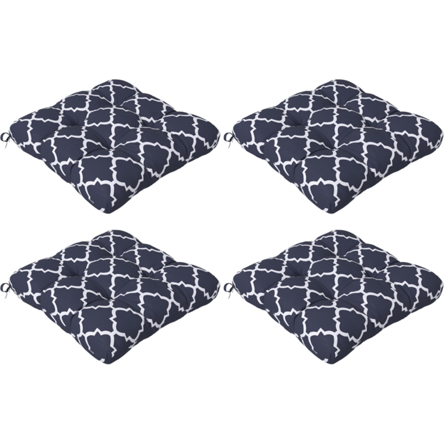 Outsunny Blue Seat Cushion Replacement Set of 4 - Size: 27 x 17 x 8cm - Wilko - image 1