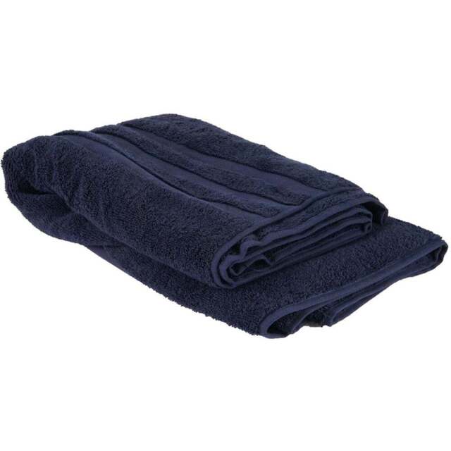 Turkish Cotton Navy Terry Dobby Bath Towel - Wilko - image 1