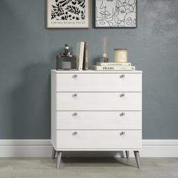 Core Products Augusta Curve 4 Drawer Chest of Drawers - White - Wilko - thumbnail 5