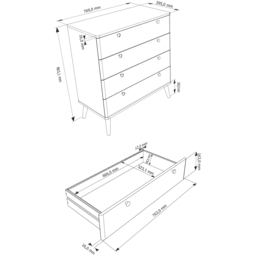 Core Products Augusta Curve 4 Drawer Chest of Drawers - White - Wilko - thumbnail 7
