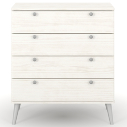 Core Products Augusta Curve 4 Drawer Chest of Drawers - White - Wilko - thumbnail 3