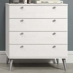 Core Products Augusta Curve 4 Drawer Chest of Drawers - White - Wilko - thumbnail 1