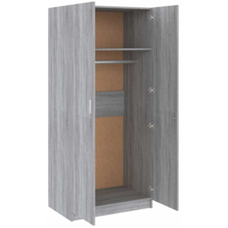 vidaXL 2 Door Grey Sonoma Engineered Wood Wardrobe - Wilko - thumbnail 6