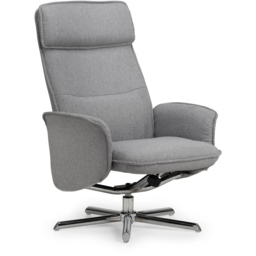 Julian Bowen Aria Grey Linen Swivel Recliner Chair with Footstool - Size: Single - Wilko - thumbnail 5