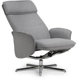 Julian Bowen Aria Grey Linen Swivel Recliner Chair with Footstool - Size: Single - Wilko - thumbnail 7