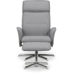 Julian Bowen Aria Grey Linen Swivel Recliner Chair with Footstool - Size: Single - Wilko - thumbnail 4