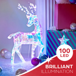 The Christmas Workshop 100 Cool White LED Iridescent Reindeer Decoration 2ft - Size: 62.7 x 36.5 x 12.6cm - Multi - Wilko - thumbnail 6