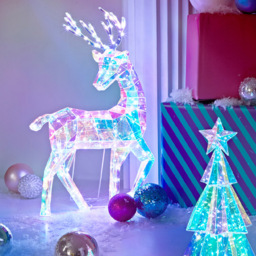 The Christmas Workshop 100 Cool White LED Iridescent Reindeer Decoration 2ft - Size: 62.7 x 36.5 x 12.6cm - Multi - Wilko - thumbnail 4
