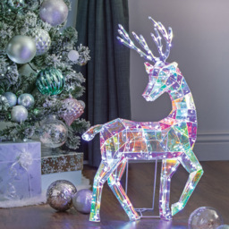 The Christmas Workshop 100 Cool White LED Iridescent Reindeer Decoration 2ft - Size: 62.7 x 36.5 x 12.6cm - Multi - Wilko - thumbnail 3
