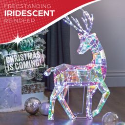 The Christmas Workshop 100 Cool White LED Iridescent Reindeer Decoration 2ft - Size: 62.7 x 36.5 x 12.6cm - Multi - Wilko - thumbnail 5