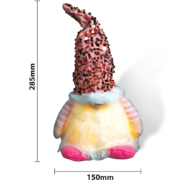 Xmas Haus Pink Sparkly Light Up Festive Gonk Decoration - Size: 200 x 130 x 130cm - Wilko - thumbnail 7