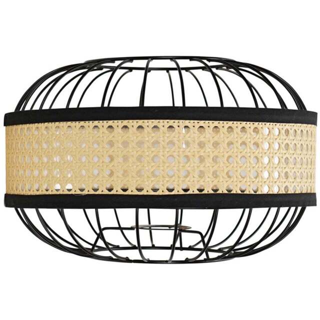 ValueLights Vimet Black Wicker Pendant Lamp Shade - Size: 30 x 20 x 30.5cm - Wilko - image 1