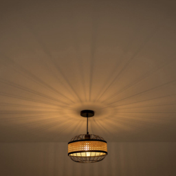 ValueLights Vimet Black Wicker Pendant Lamp Shade - Size: 30 x 20 x 30.5cm - Wilko - thumbnail 4
