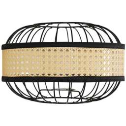 ValueLights Vimet Black Wicker Pendant Lamp Shade - Size: 30 x 20 x 30.5cm - Wilko