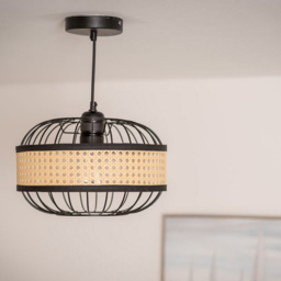 ValueLights Vimet Black Wicker Pendant Lamp Shade - Size: 30 x 20 x 30.5cm - Wilko - thumbnail 3