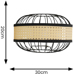 ValueLights Vimet Black Wicker Pendant Lamp Shade - Size: 30 x 20 x 30.5cm - Wilko - thumbnail 7