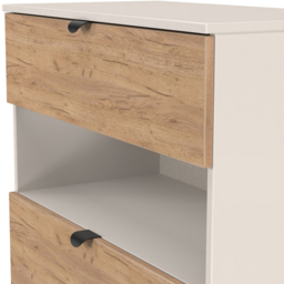 Crowndale Bora 3 Drawer Single Shelf Gold Oak and Kashmir Storage Unit - Cream - Wilko - thumbnail 7