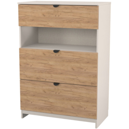Crowndale Bora 3 Drawer Single Shelf Gold Oak and Kashmir Storage Unit - Cream - Wilko - thumbnail 5