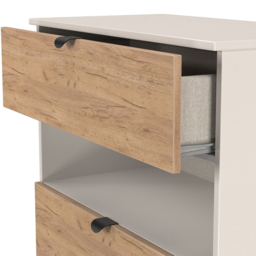 Crowndale Bora 3 Drawer Single Shelf Gold Oak and Kashmir Storage Unit - Cream - Wilko - thumbnail 6