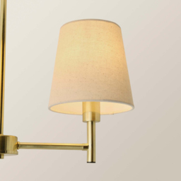 ValueLights Kincaid 3 Arm Tapered Shade Brushed Gold Chandelier Ceiling Light with Bulb - Size: 45 x 46 x 46cm - Wilko - thumbnail 4
