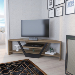 Decorotika Sares 2 Shelf Walnut and Black Modern TV Unit - Size: 36.8 x 120 x 35cm - Multi - Wilko - thumbnail 7