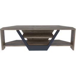 Decorotika Sares 2 Shelf Walnut and Black Modern TV Unit - Size: 36.8 x 120 x 35cm - Multi - Wilko - thumbnail 4