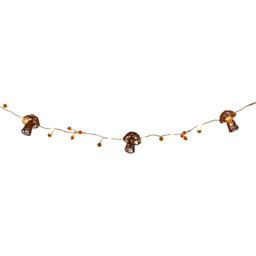Autumnal Mushroom Rattan String Light - Brown - The Fall Collection - Wilko - thumbnail 4