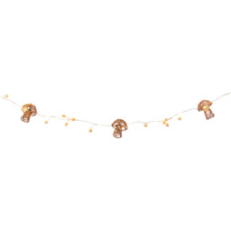 Autumnal Mushroom Rattan String Light - Brown - The Fall Collection - Wilko - thumbnail 3