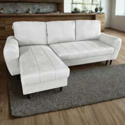 DS Living Sienna 3 Seater Silver Fabric Right Hand Chaise Sofa Bed - Wilko - thumbnail 1