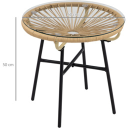 Outsunny Rattan Side Round Table Black - Size: 52 x 17 x 52cm - Wilko - thumbnail 6