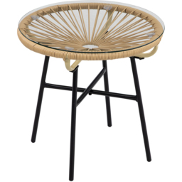 Outsunny Rattan Side Round Table Black - Size: 52 x 17 x 52cm - Wilko - thumbnail 3