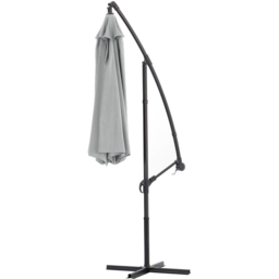 Living and Home Light Grey Cantilever Parasol with Cross Base 3m - Wilko - thumbnail 5