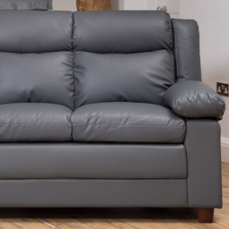 Standish 3 Seater Grey Bonded Leather Sofa - Artemis Home - Wilko - thumbnail 4